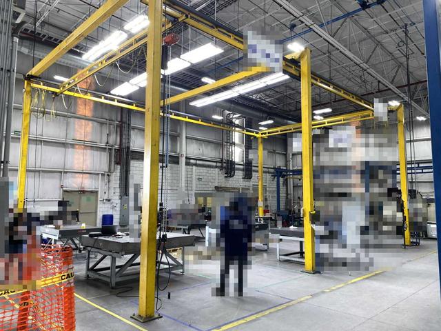 Transtation Freestanding Workstation Bridge 1000 Lbs. Max Capacity 24' x 54' x 17' TS w/ (2) CM Lodestar 1/2Ton Hoists. 460V, 3-Phase, 1/2 HP