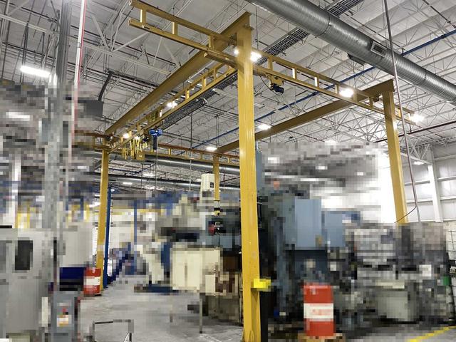 Spanco Freestanding Workstation Bridge 2000 Lbs. Max Capacity 24' x 40' x 12' TS w/ Vicinay ABK201-2004D 1Ton Hoist. 460V, 3-Phase, 1-1/4 HP
