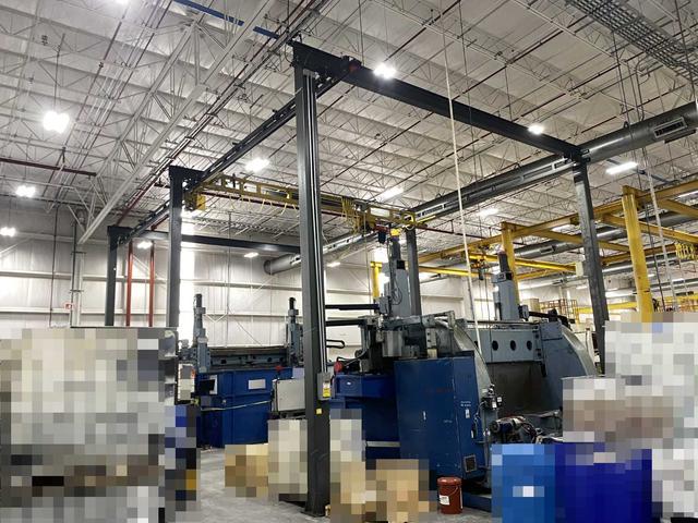 Spanco Freestanding Workstation Bridge 2000 Lbs. Max Capacity 26' x 54' x 18' TS w/ CM Lodestar 1Ton Hoist. 460V, 3-Phase, 1 HP