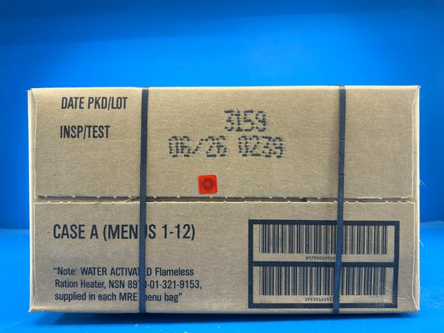 06.26 MRE Case FREE SHIP U.S. Military MRE Case A or B, U.S. Military Genuine Ready to Eat Meals Case A or B