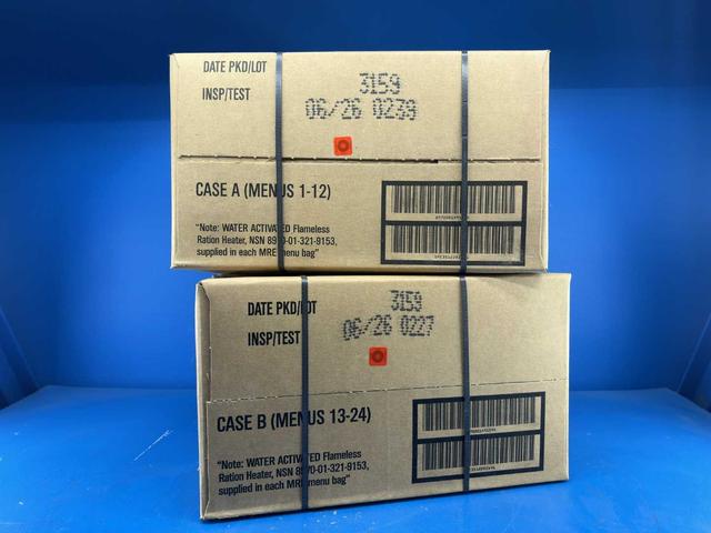 06.26 MRE Case FREE SHIP A/B Combo (24 Pack 2 Cases) U.S. Military Genuine Ready to Eat Meals Case A and B