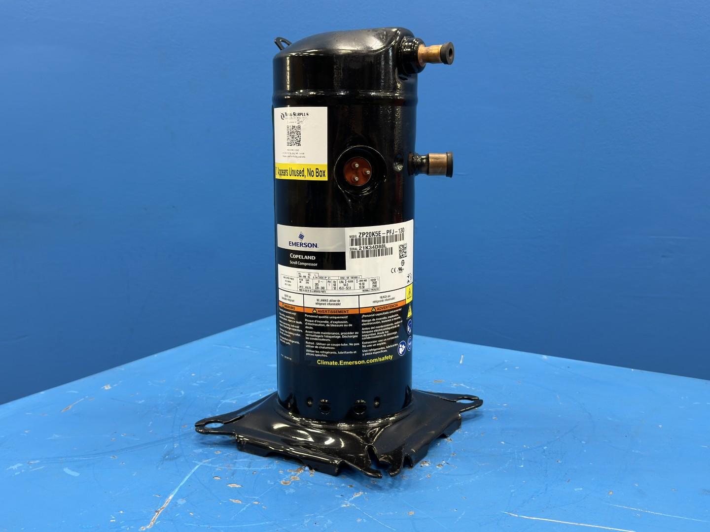 Copeland Scroll Compressor 1.75 Ton 20,000 BTU ZP20K5E-PFJ-130 208-230V 1 Phase R410A