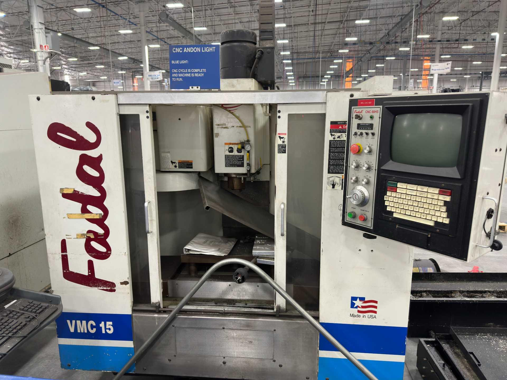 Fadal VMC 15 / Model 914-15 CNC Vertical Machining Center 20" x 16" x 20" Travels, 29.5" x 16" Table, 7,500 RPM CAT-40 Spindle, 21-Tool ATC, CNC 88HS Control 1999