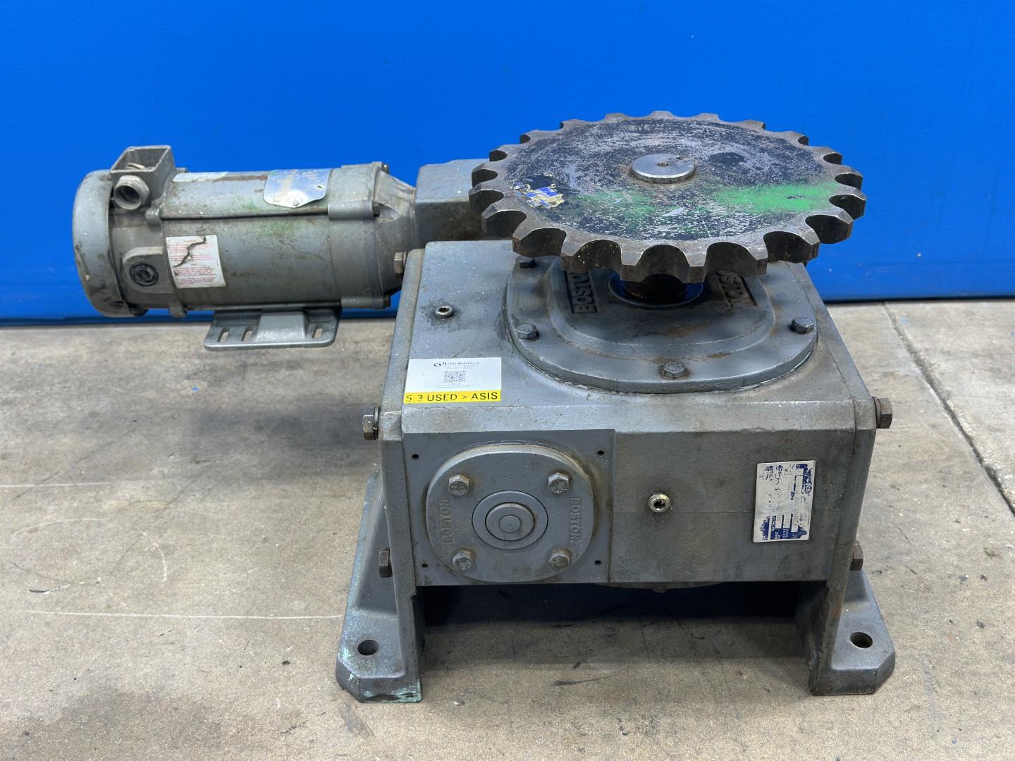 1200:1 Ratio Double Reduction Right Angle Worm Gear Speed Reducer Boston Gear, FWC7520 1200 B5 G, 0.620 HP