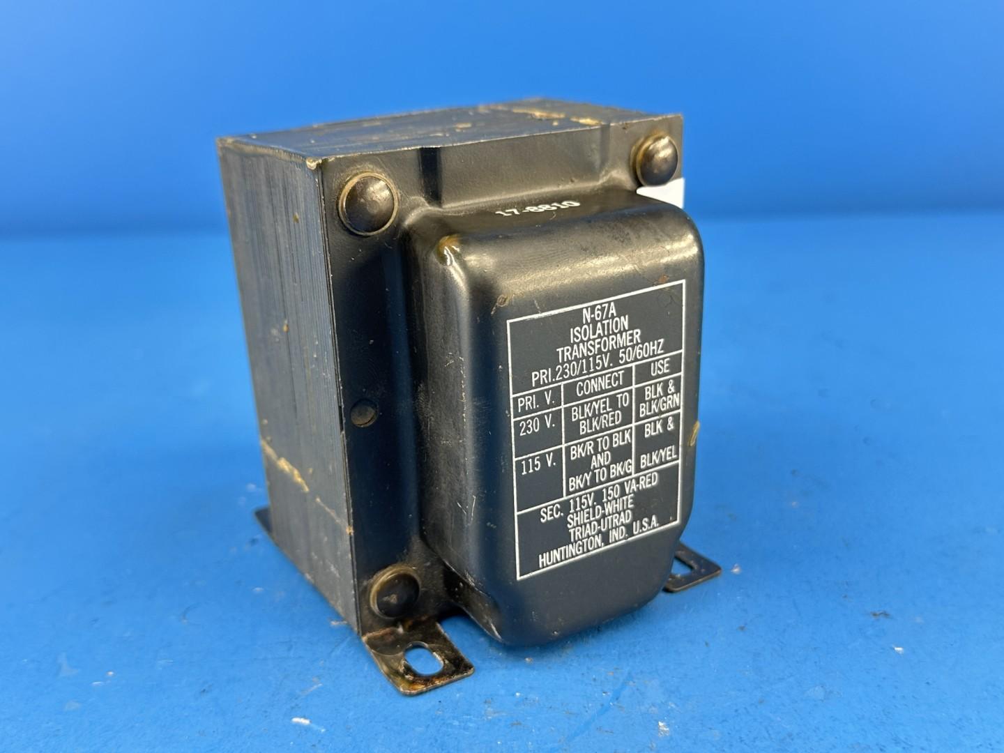 Isolation Transformer 150VA 115/230V to 115V Triad Magnetics N-67A Enclosed Chassis Mount 50/60Hz