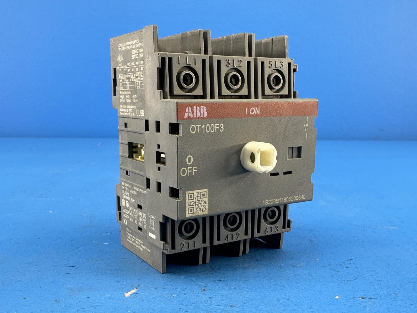ABB OT100F3 Switch-Disconnector 3-Phase, 100A, 600V