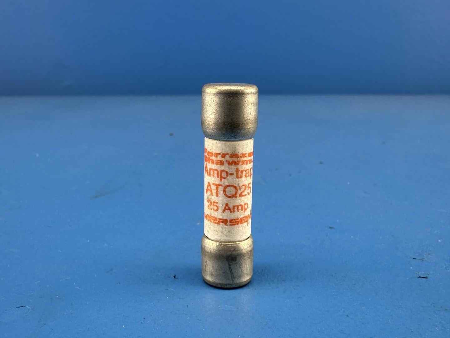Ferraz Shawmut ATQ25 Amp-Trap Time Delay Midget Fuse, 25A, 500VAC, 10kA