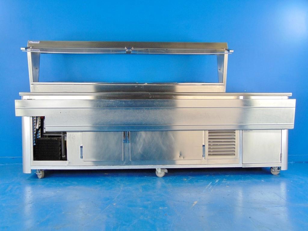 Atlas Metal Industries RB-5 9ft Refrigerated Salad Bar - Buffet Serving Line with Food Guard - Commercial Kitchen Equipment