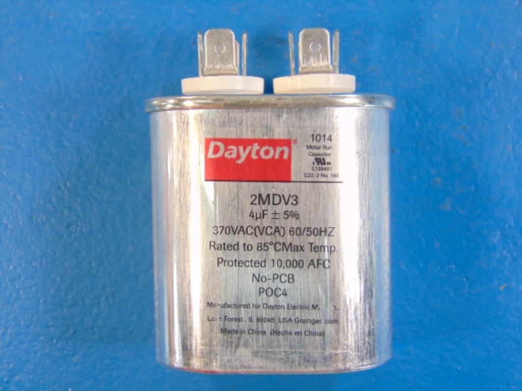4 MFD Oval Motor Run Capacitor Dayton 2MDV3