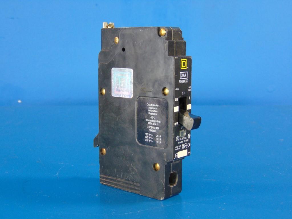 Square D EDB14020 Circuit Breaker 20Amp 120v, 240v, 277v