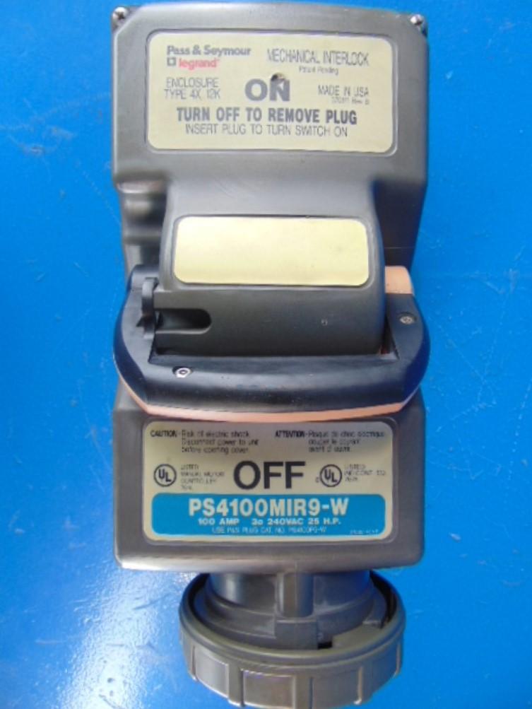 Pass & Seymour PS4100MIR9-W 100AMP 240V 25HP MECHANICAL INTERLOCK