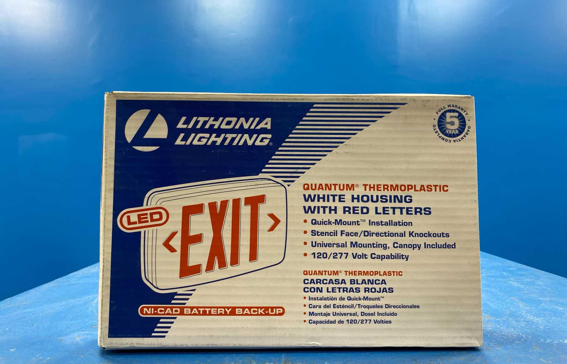 Lithonia Lighting Quantum Thermoplastic LED Exit Sign Universal Mount w/NI-CAD Battery Back-up