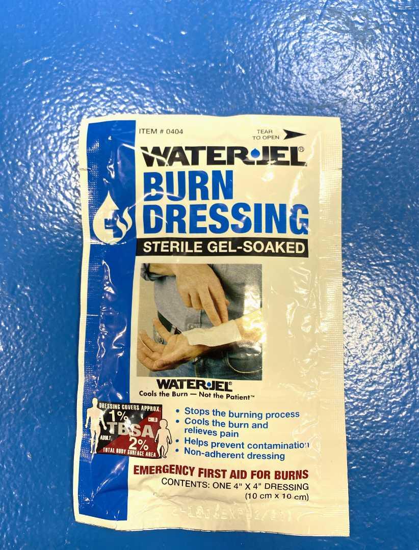 WaterJel 4"x4" Burn Dressing Sterile Gel-Soaked 4"x4" Item #0404 Single Pouch