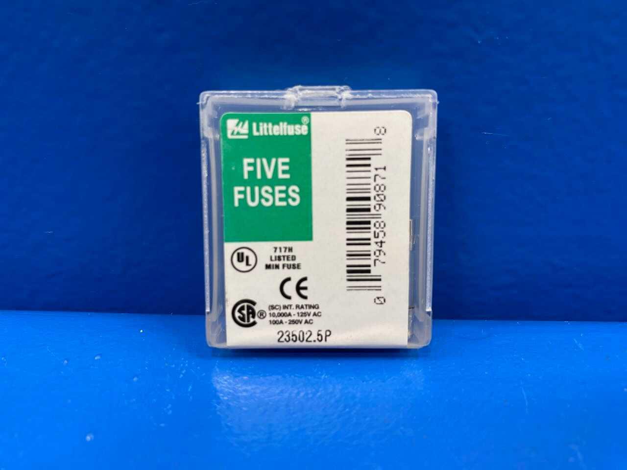 Littelfuse 023502.5VXP 2.5 AMP Cartridge Fuses 250 V 5X20mm (P)