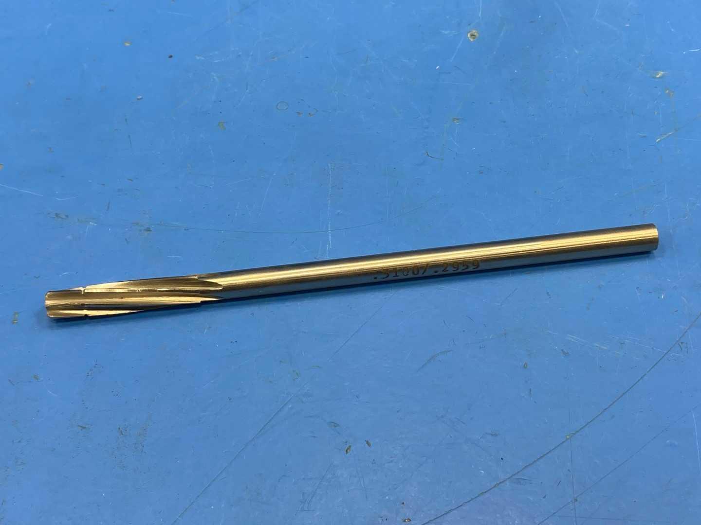 HSS Piloted Reamer .3100" x .2959 Pilot, TiN Coated, Appears Unused Machine Reamer