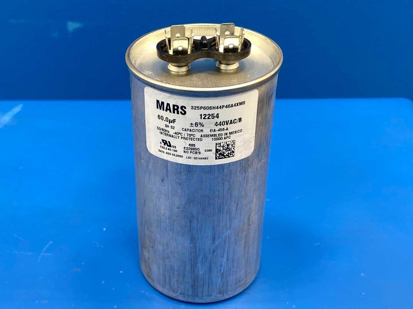 Mars 12254 Motor Run Capacitor (440,370VAC)