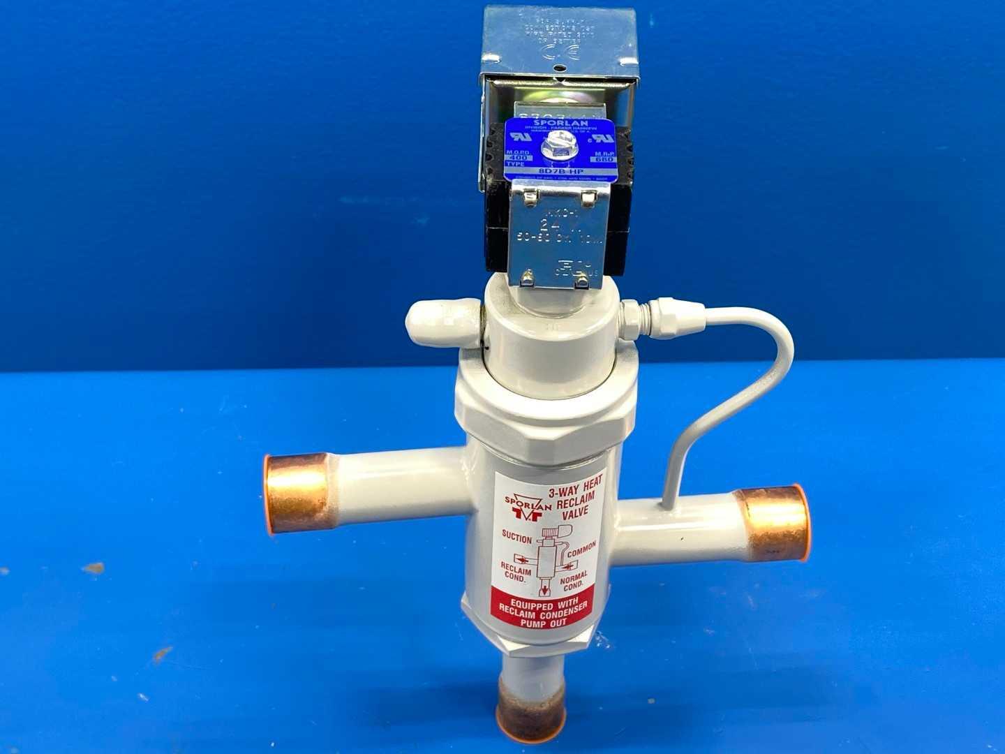 Sporlan Heat Reclaim Valve 3-Way 7/8" ODF 8D7B-HP with MKC-1 Coil, New in Box