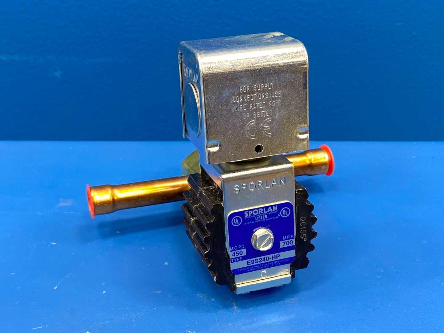 Sporlan E9S240-HP Solenoid Valve 1/2" ODF Solder Connections w/ MKC-2 Coil Assembly 24/50-60 JAQ