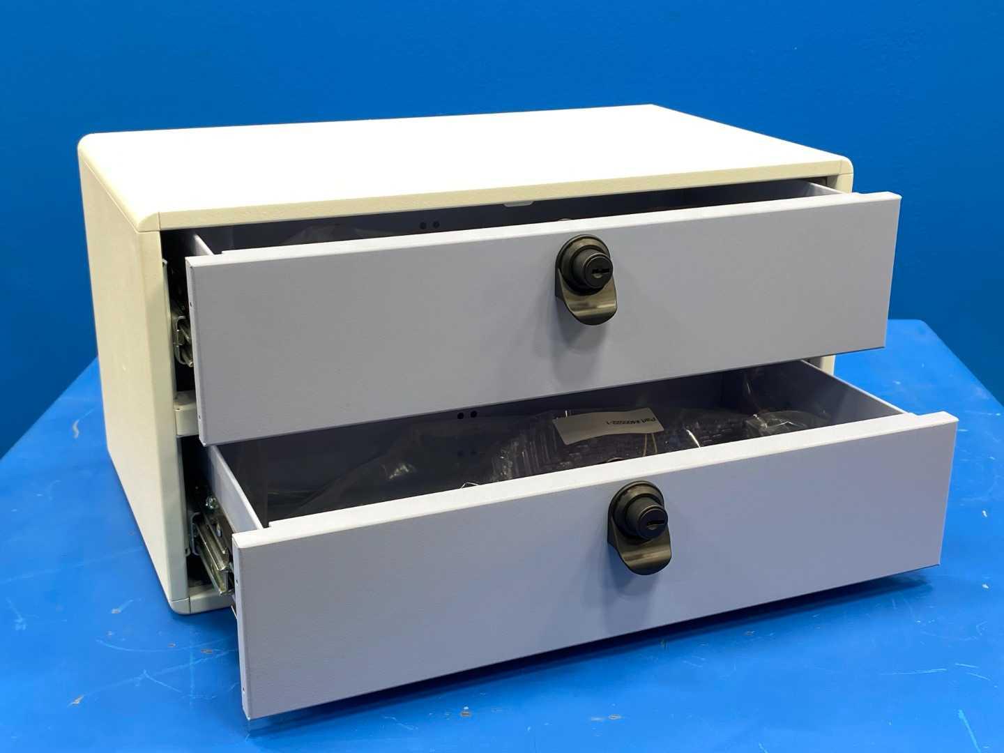 PCI 2 Lock Drawer Light Blue Kit Cabinet 2 Drawers for Cash or Supplies with Locks