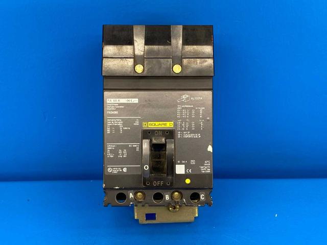 60Amp Square D FA34060, Circuit Breaker 3-Pole 3 Phase