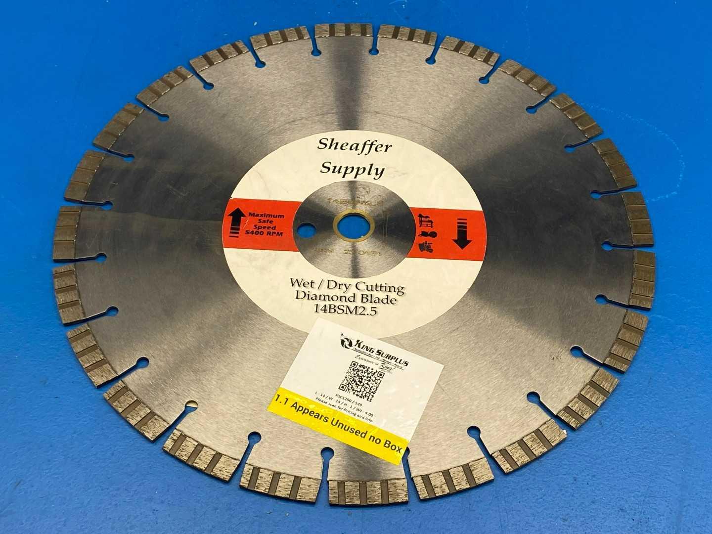 Sheaffer Supply 14BSM2.5 Wet/Dry Cutting Segmented Diamond Blade 14" x .125" x 1"