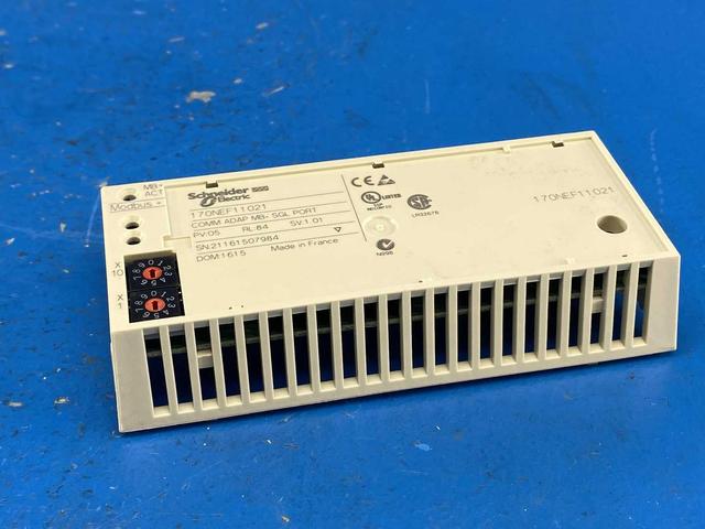 Schneider Electric 170NEF11021(114736) Communications Adapter MB+ SGL PORT 984 DATA FORMAT PV:05 SV:1.01