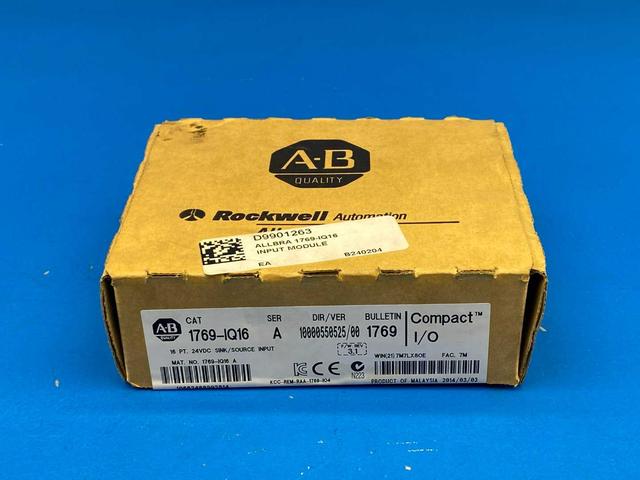 Allen-Bradley 1769-IQ16 SER A CompactLogix PLC 16 PT 24VDC Sink/Source Input Module DIR/VER 10000550525/00