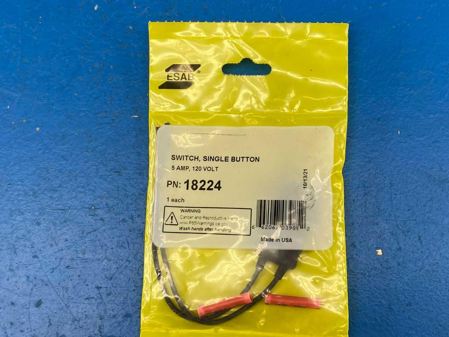 ESAB 18224 Single Button Switch, 5A, 120V