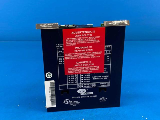 Fireye EP260 Programmer Module purge [30 sec min.], 10 and 15 sec. TFI, recycle