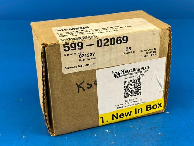 Siemens 599-02069 Powermite VF 599 Series Valve 1/2" w-Way Mixing Control Valve BZ Trim FxF Cv 4, 8-13 PSI Spring Range