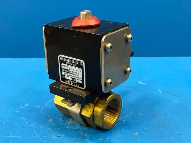 Gemini Valve 1-1/2 86-1-RT-6-A522-4GP-SC07D-120VAC-DS, 1-1/2" Double Acting Pneumatic Actuated Ball Valve