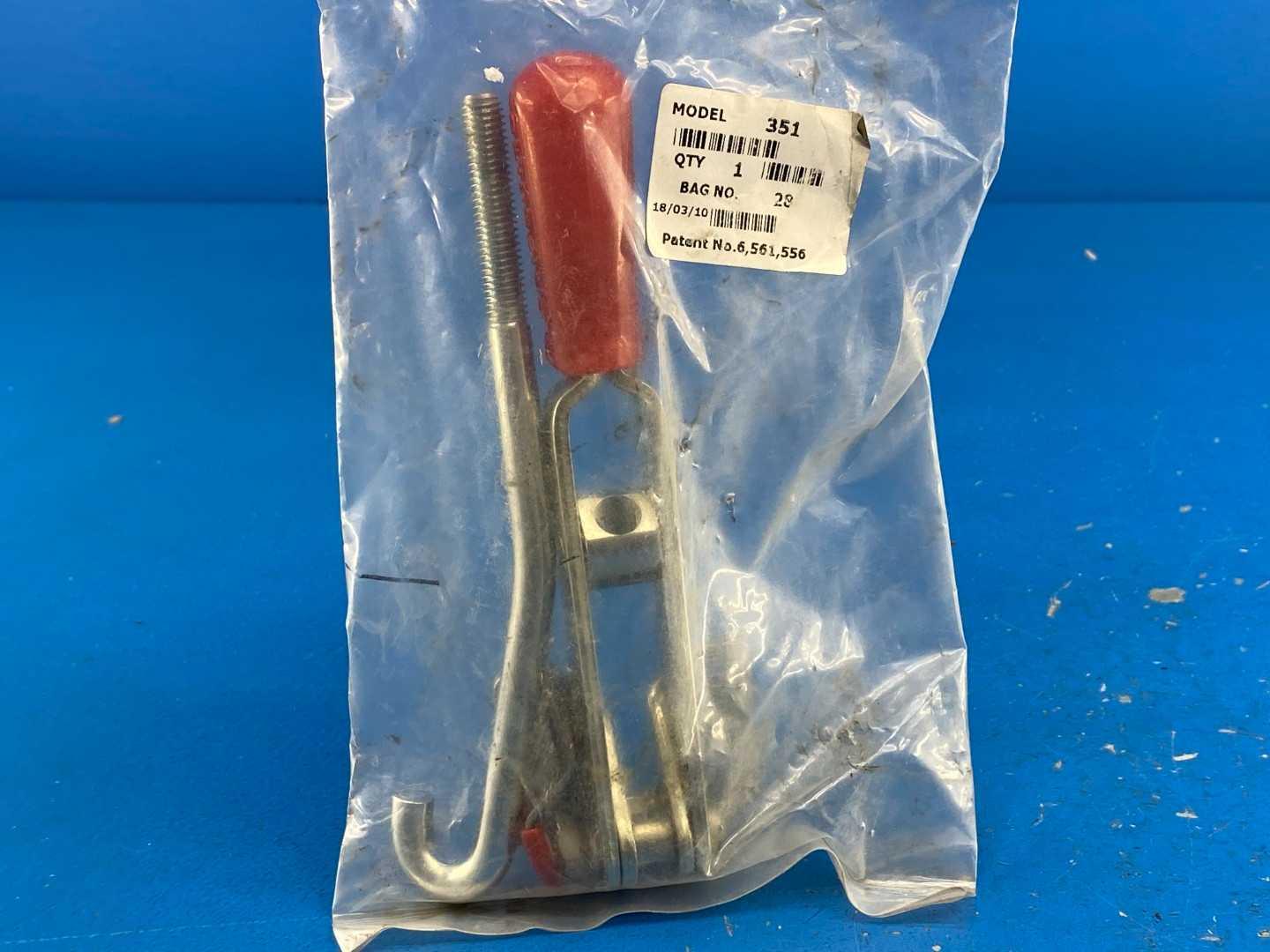 DESTACO 351 Pull-Action Latch Toggle Clamp, J-Hook, Steel, 375 Ibs Capacity