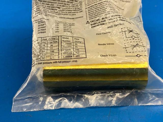 Parker 003381103 Needle Control Valve 1/2" Ports, Brass, 250 PSI Max