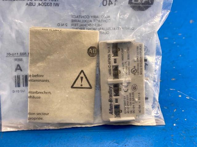 Allen-Bradley 140M-C-AFA20 2-NO Front-Mounted Auxiliary Contact Block 5A 250V Series A