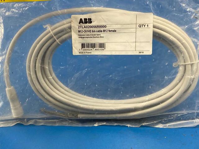 ABB 2TLA020056R8000, M12-C61HE- 6m Cable M12 Female Extension Cable (Female/Open)