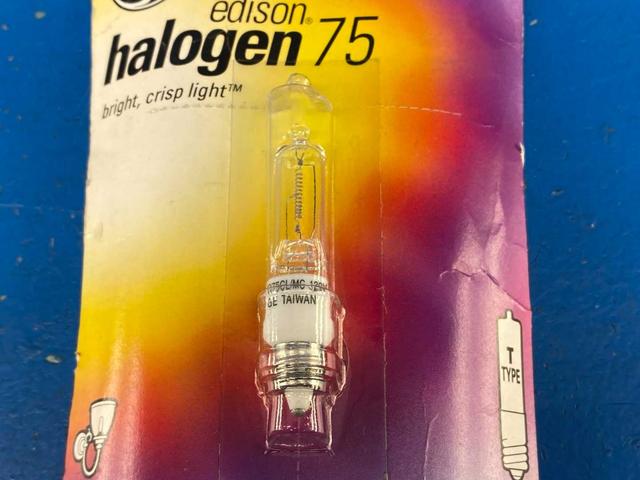 GE Lighting 12715 75 Watt Halogen Mini Candelabra Tube Light Bulb