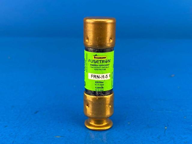Bussmann Fusetron FRN-R-5, 5Amp 250VAC Dual Element Time Delay Fuse