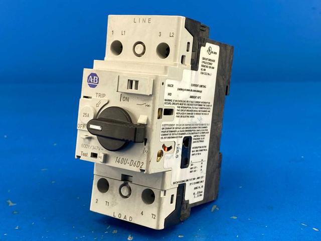 Allen-Bradley 140U-D6D2-C25 Molded Case Circuit Breaker 25A 277/480V Uimp. 6kV 50/60Hz IEC / EN 60947-2-4-1 Series A