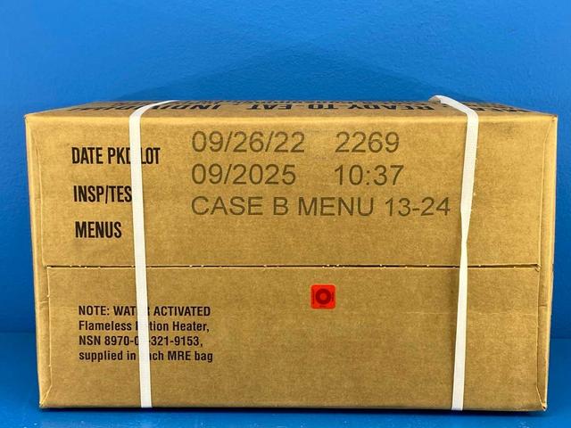 2025 Aug. / Sep. Inspection MRE (12 PACK) U.S. Military Genuine Ready to Eat Meals (1 Case) Case A&B (Varies)