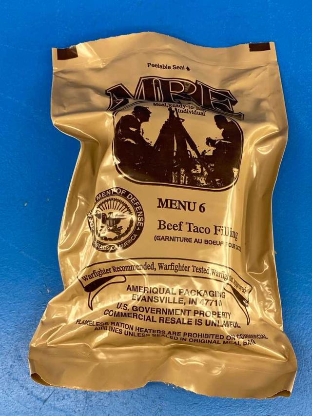 MRE Meal 2025, Ready-to-Eat Menu 6 Beef Taco Filling