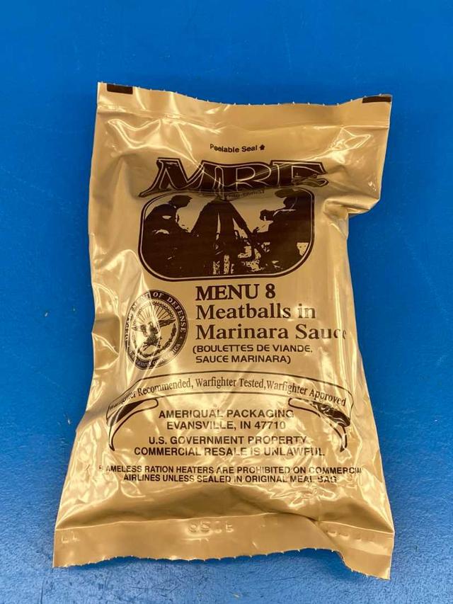 MRE Meal 2025, Ready-to-Eat Menu 8 Meatballs in Marinara Sauce