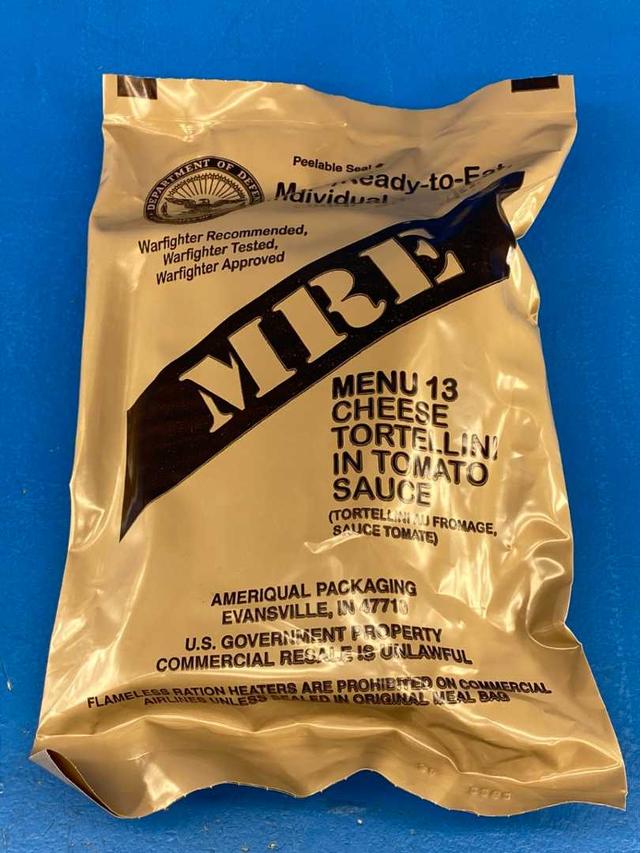 MRE Meal 2025, Ready-to-Eat Menu 13 Cheese Tortellini In Tomato Sauce