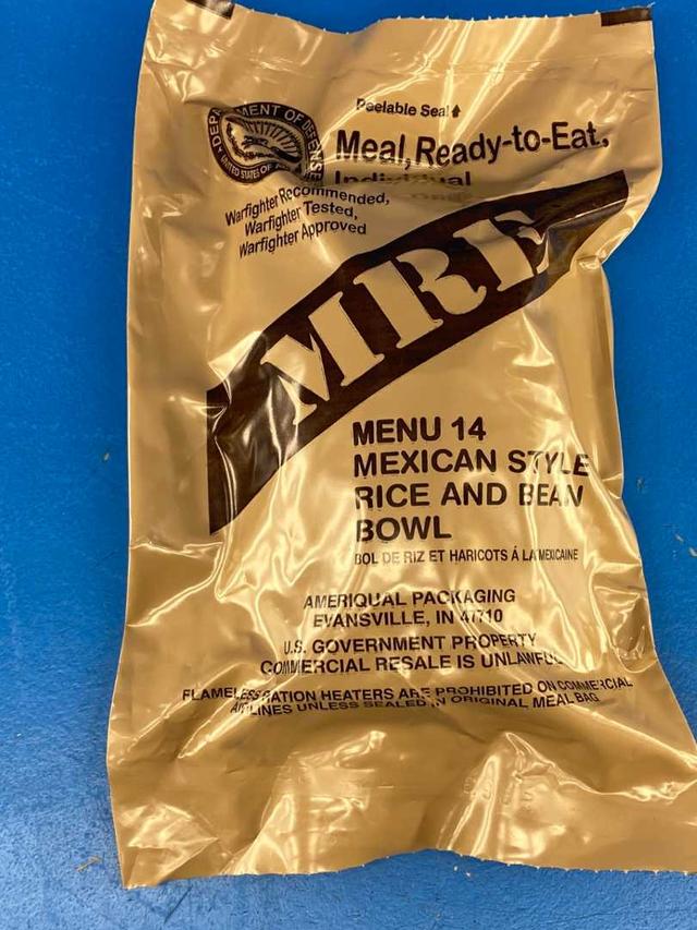 MRE Meal 2025, Ready-to-Eat Menu 14 Mexican Style Rice and Bean Bowl