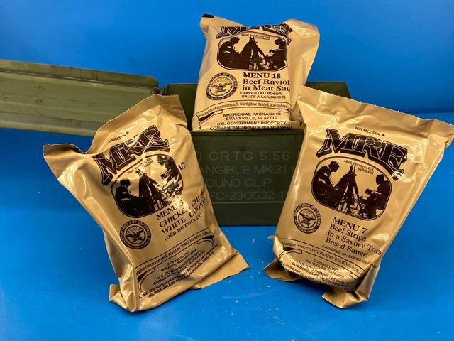 MRE 3 Pack Random Pick w/Ammo Can (5.56mm / .50 Cal / M2A2)