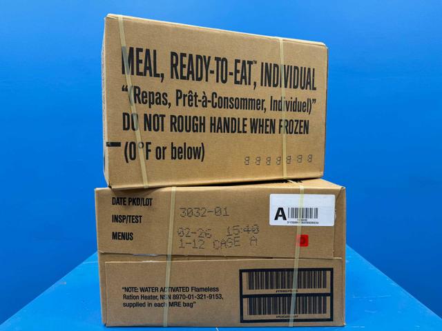 02.26 MRE Case FREE SHIP A/B Combo (24 Pack 2 Cases) U.S. Military Genuine Ready to Eat Meals Case A and B