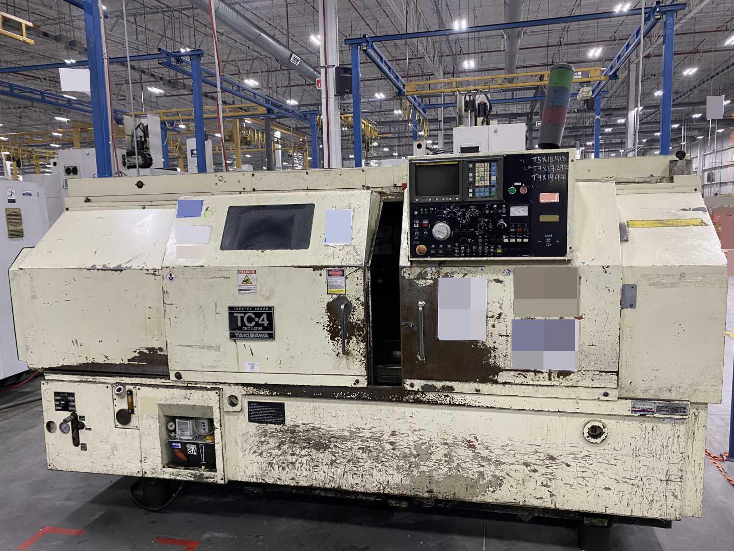 Takisawa TC-4 CNC Horizontal Turning Center Fanuc Series O-T, 10-12" Chuck, 23.62" Swing, 17.32" Turning Diameter, 40.15" Turning Length, 3.5" Bar Capacity, 2,500 rpm PARTS UNIT