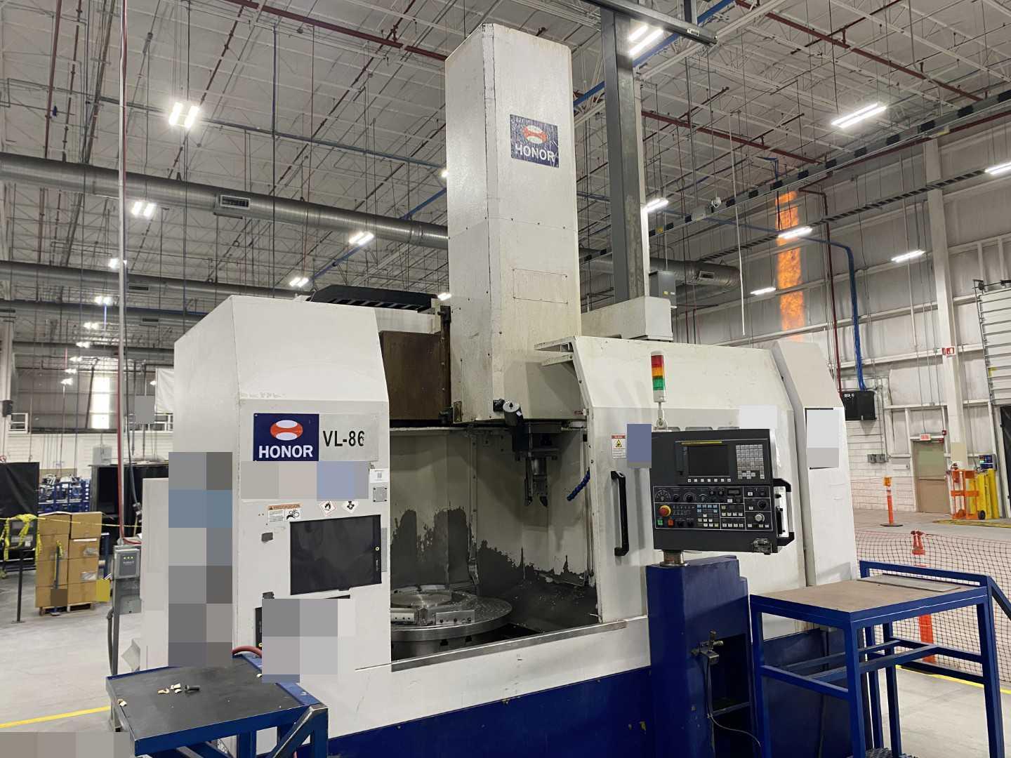 Honor Seiki VL-86C CNC Vertical Turning Center Fanuc 0i-TF, 7,992 Hours 2016, 31.5" Table, 37.4" Swing, 37.4" Turn Dia, 25.5" Turn Height, 12-Station Turret, 70 kVA