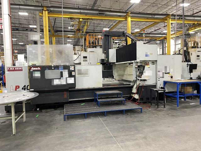Yama Seiki (Awea) LP4025 2011 CNC Bridge Mill, Fanuc 18i-MB, 157" X-Travel, 98" Y-Travel, 158" x 94" Table, 32-ATC, 18,697 Hours