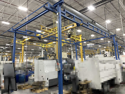 Gorbel Freestanding Workstation Bridge 1000 Lbs. Max Capacity 16' x 31' x 13' TS w/ Coffing JLC1V163LCX 1/2Ton Hoist. 460V, 3-Phase, 1/2 HP