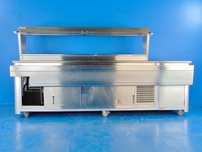 Atlas Metal Industries RB-5 9ft Refrigerated Salad Bar - Buffet Serving Line with Food Guard - Commercial Kitchen Equipment